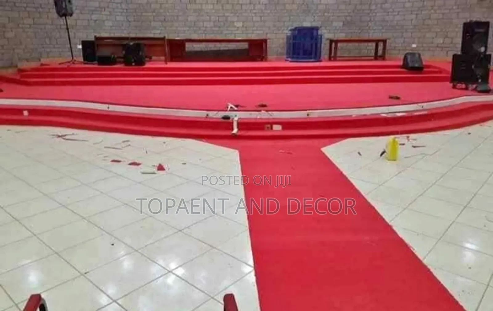 Thick Pile Red Wall to Wall Carpet for Church Pulpit Design