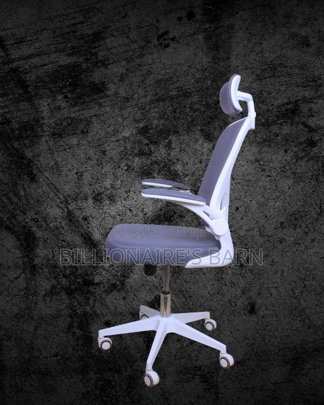 White Ergonomic Office Chair (Heavy-Duty) — Moving Fast