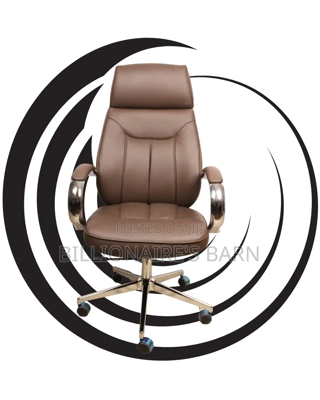 Brown Executive Leather Office Chair | Comfy Swivel Base