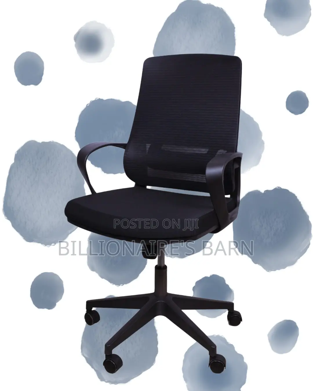 Black Ergonomic Mesh Office Chair | Quiet-Roll Swivel Base