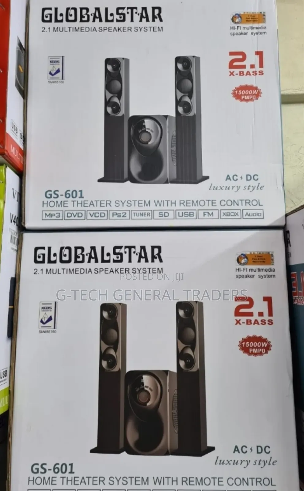 Globalstar 2.1 Channel X-bass Multimedia Speaker System Tall Boy