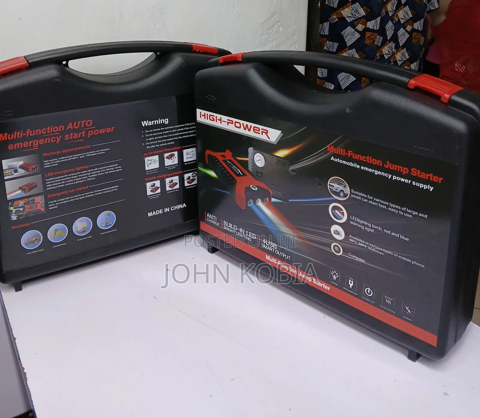 Car Battery Booster Kit With Air Compressor, Led Torch, Charging Ports