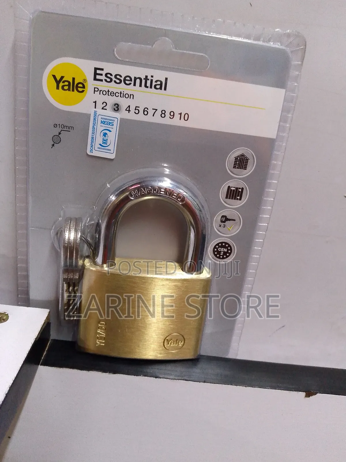 Yale 60mm 3keys Padlock Made of Hardened Steel for Top Security