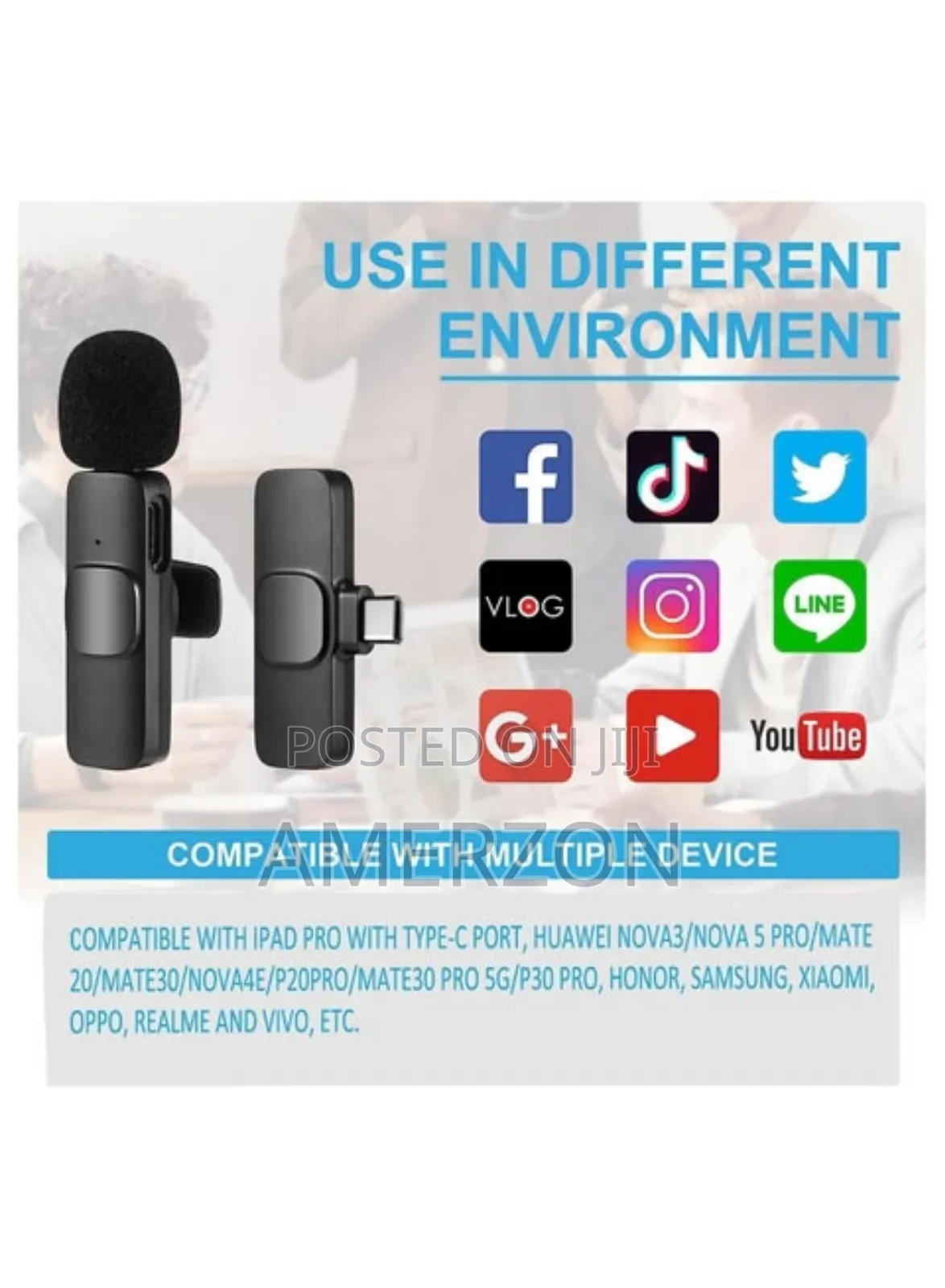 Wireless Lavalier Microphone for Type-C Phone- Plug-Play Wireless Mic