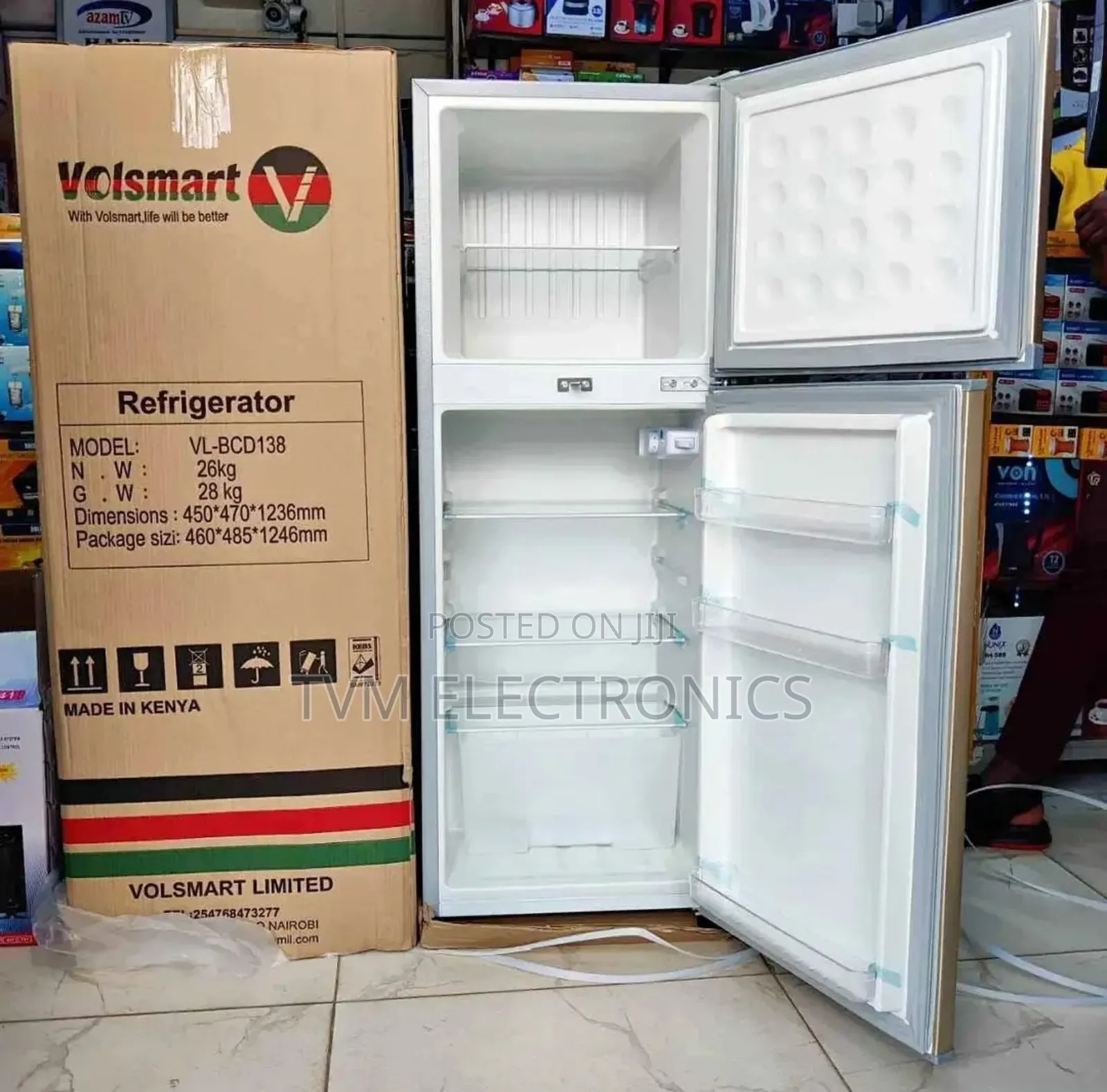 Volsmart 138 Liters Double Door Fridge