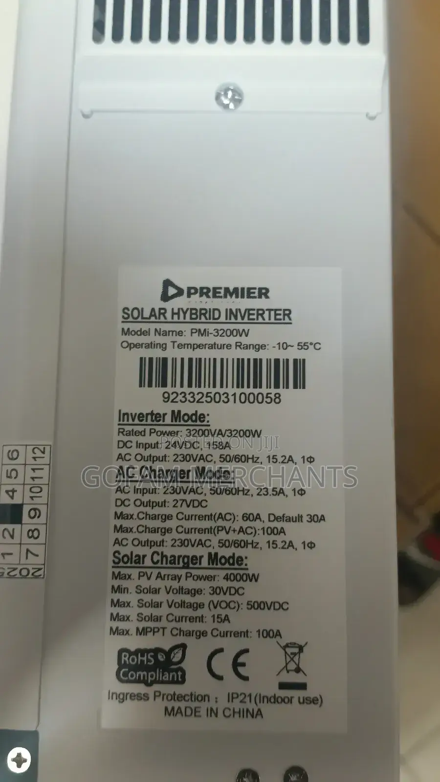Premier 3.2kw Hybrid Inverter 24v With an Inbuilt 100ah MPPT