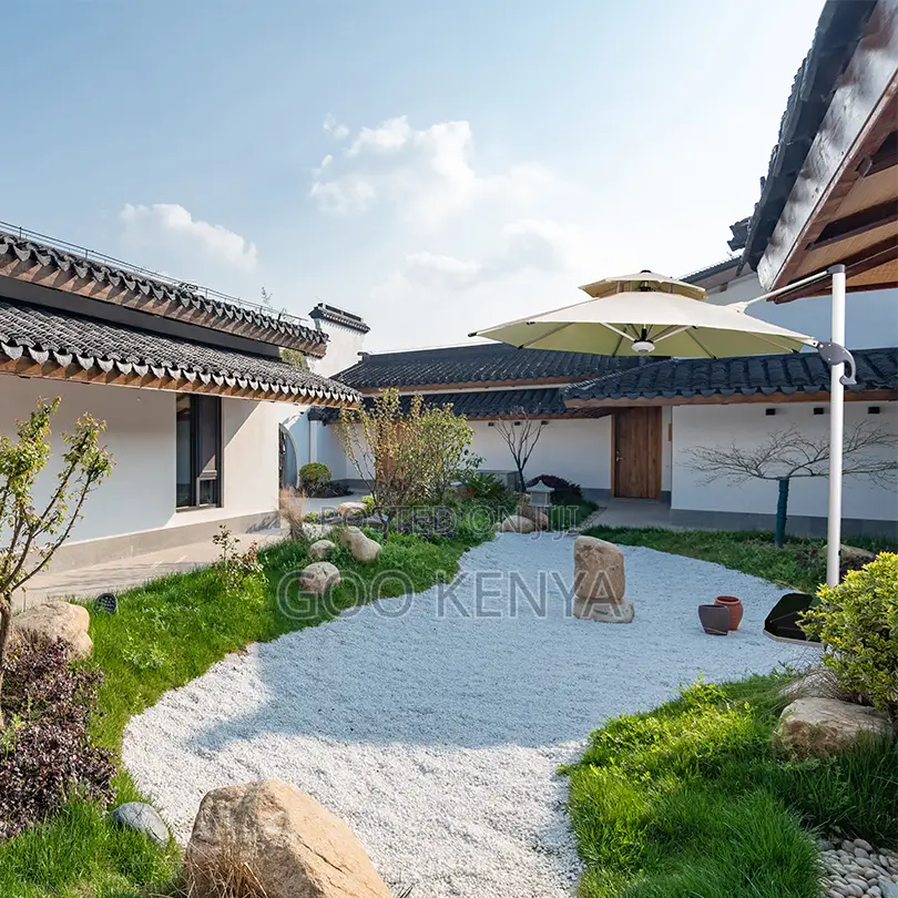 Outdoor Sun Umbrella; Modern Outdoor Garden Parasol With Solar