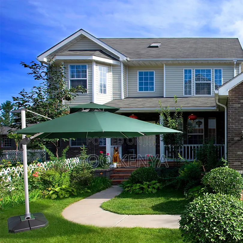Outdoor Sun Umbrella; Modern Outdoor Garden Parasol With Solar