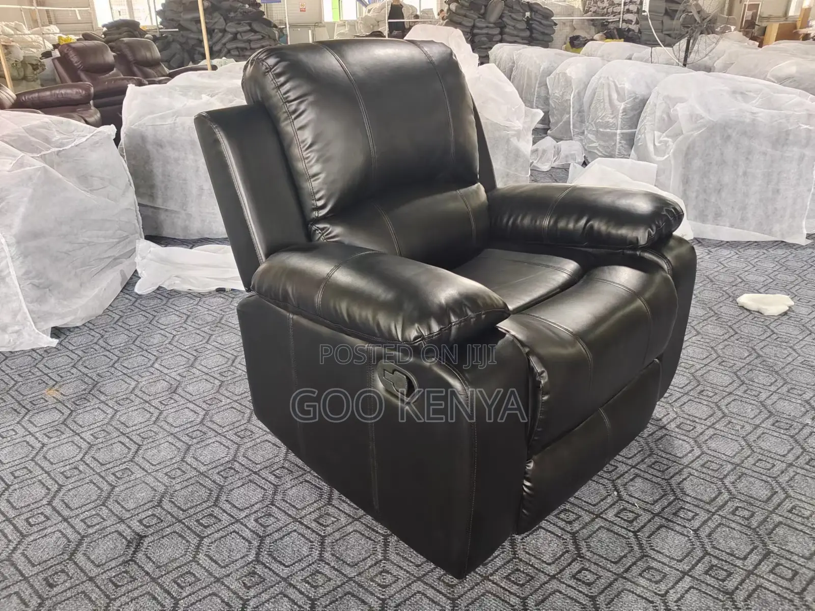 Home Sofa; One-Seater Recliner Sofa in Leather Finish