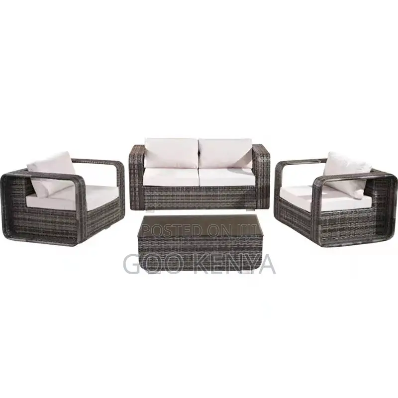 Garden Set; Rattan Patio Lounge Furniture With Cushioned Seats