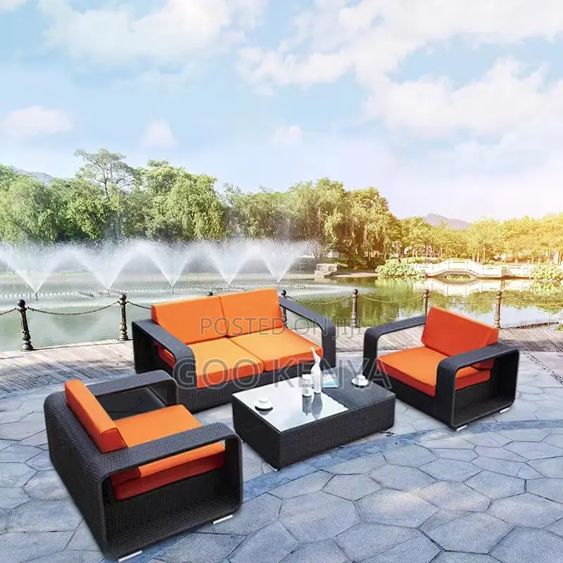 Garden Set; Rattan Patio Lounge Furniture With Cushioned Seats