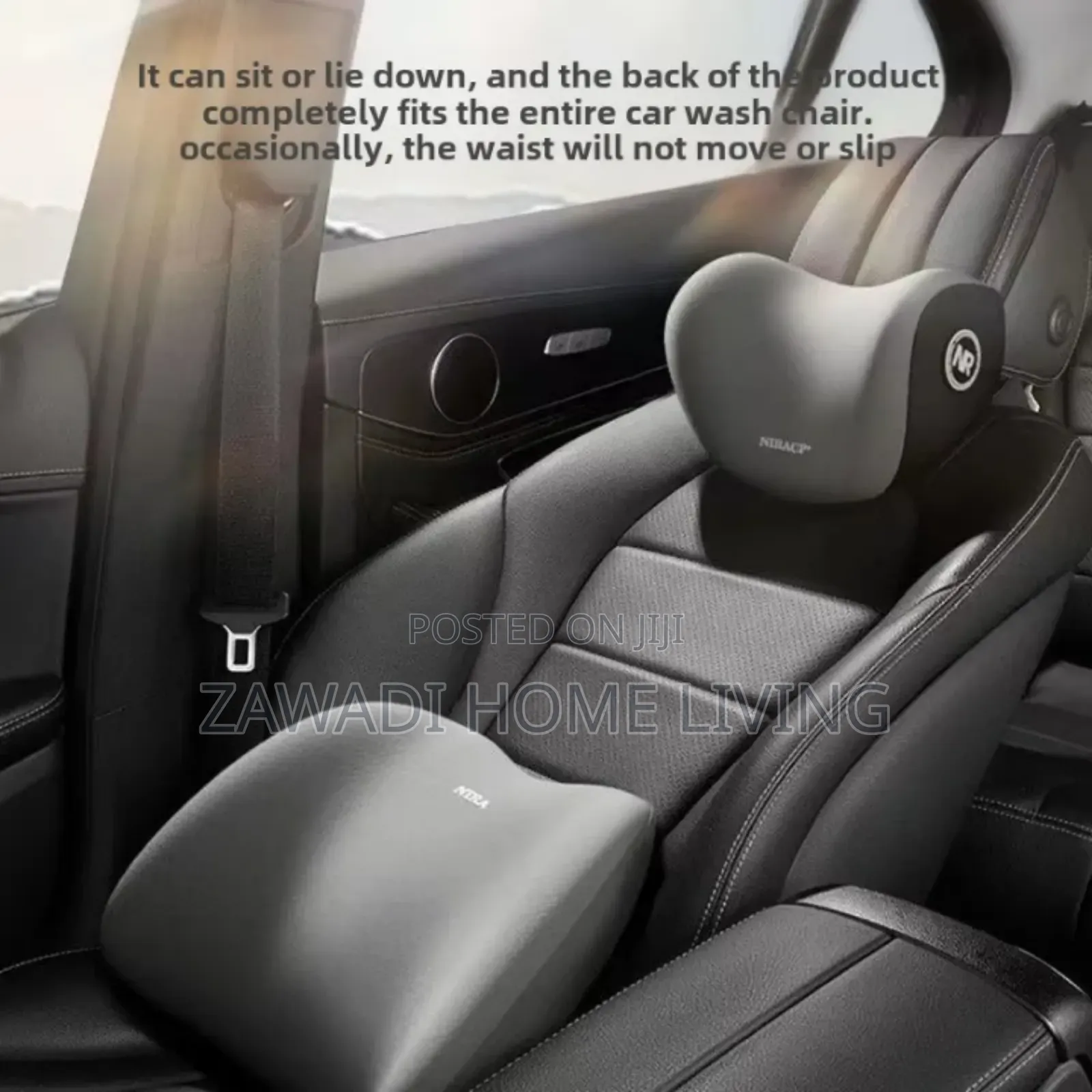 2 PCS Premium Car Head Rest and Back Rest Car Pillows