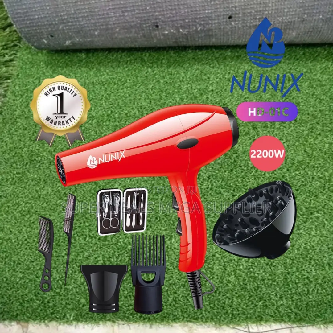 Nunix Hd-01c Red Blow Dryer Sleek Look With Strong Performance