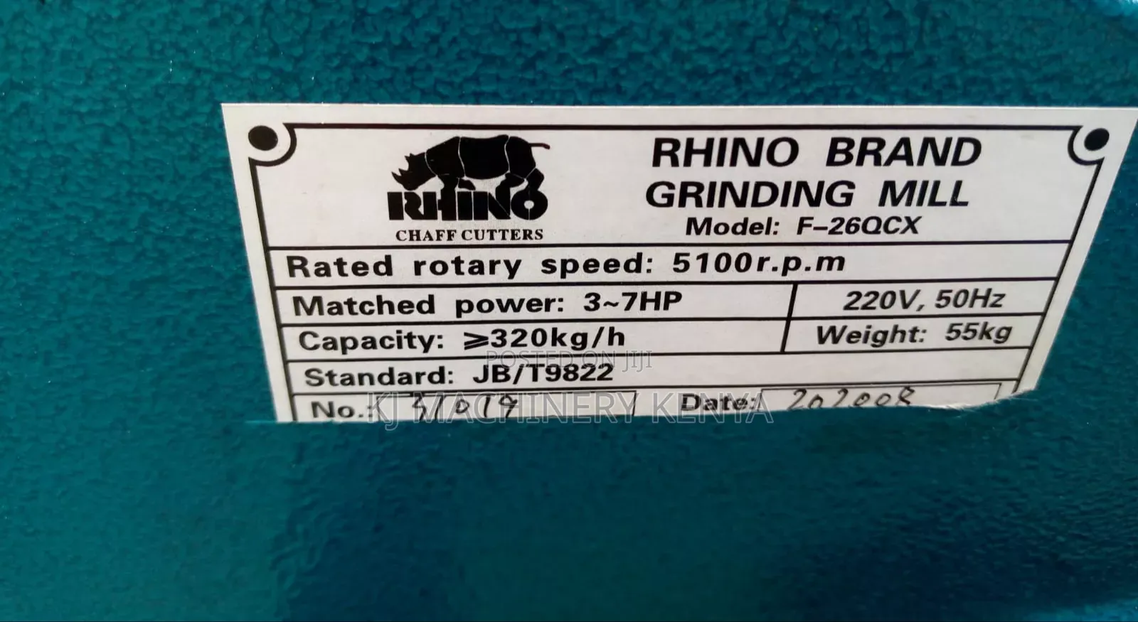 Rhino Brand Grinding Mill, Model: F-26qcx):