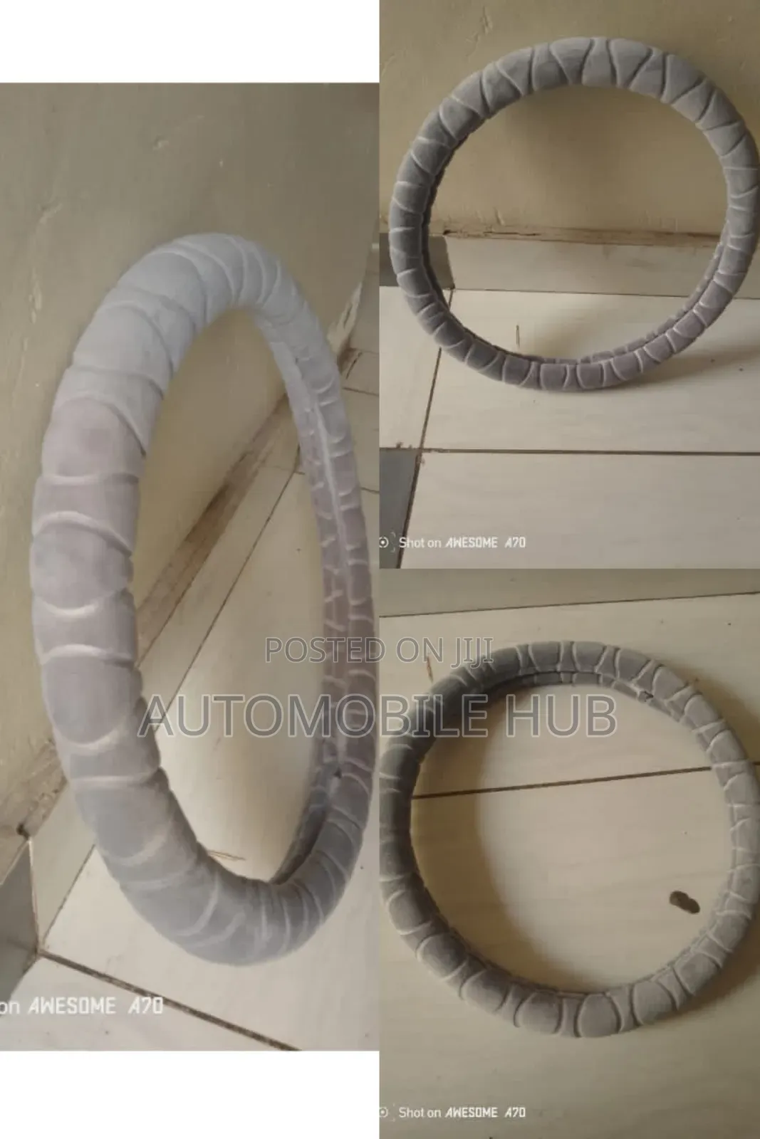 Woolen Steering Covers - Grey Car Steering Wheel Covers