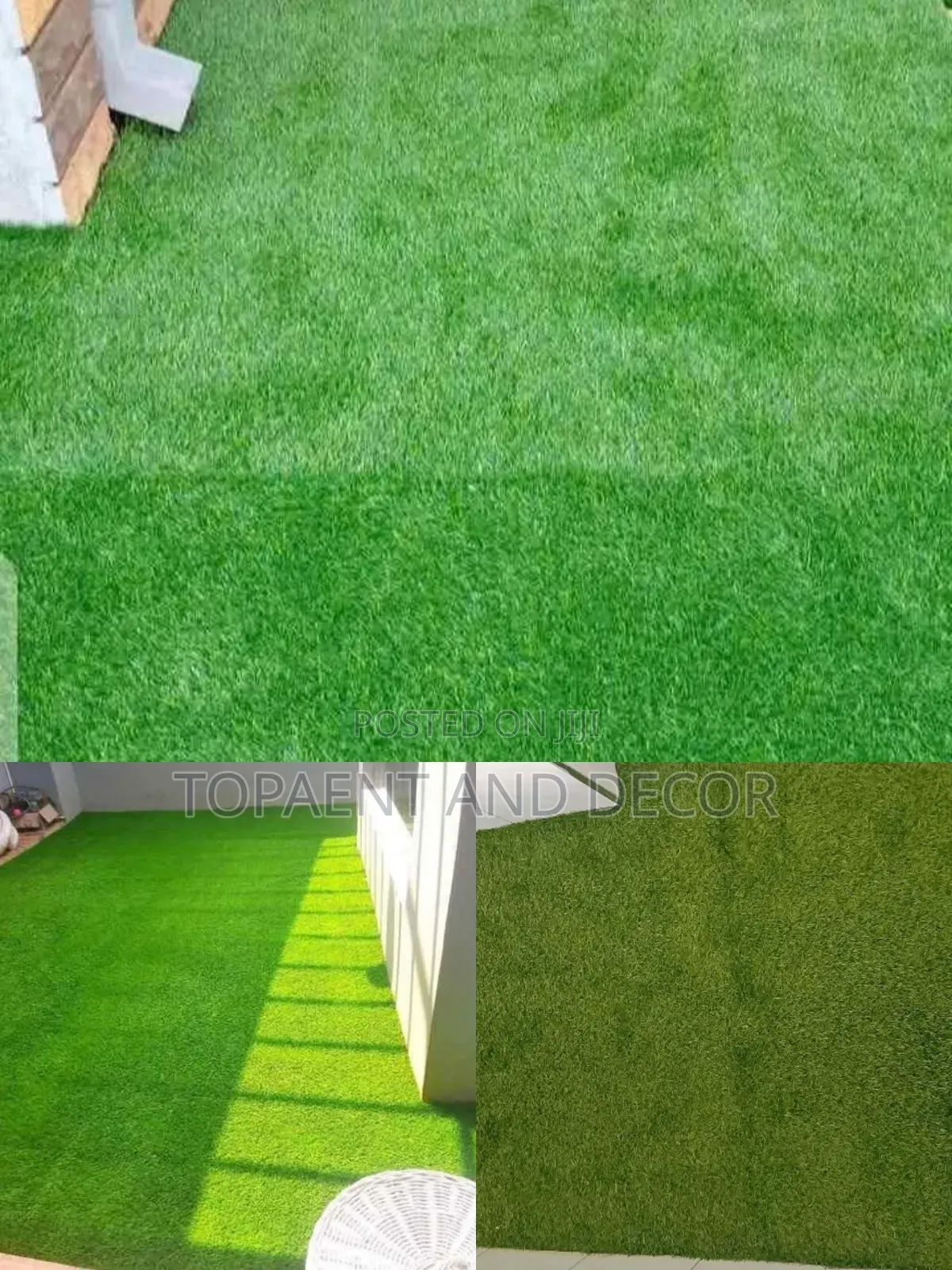 Weather Resistant Synthetic Grass Carpet Lush Green