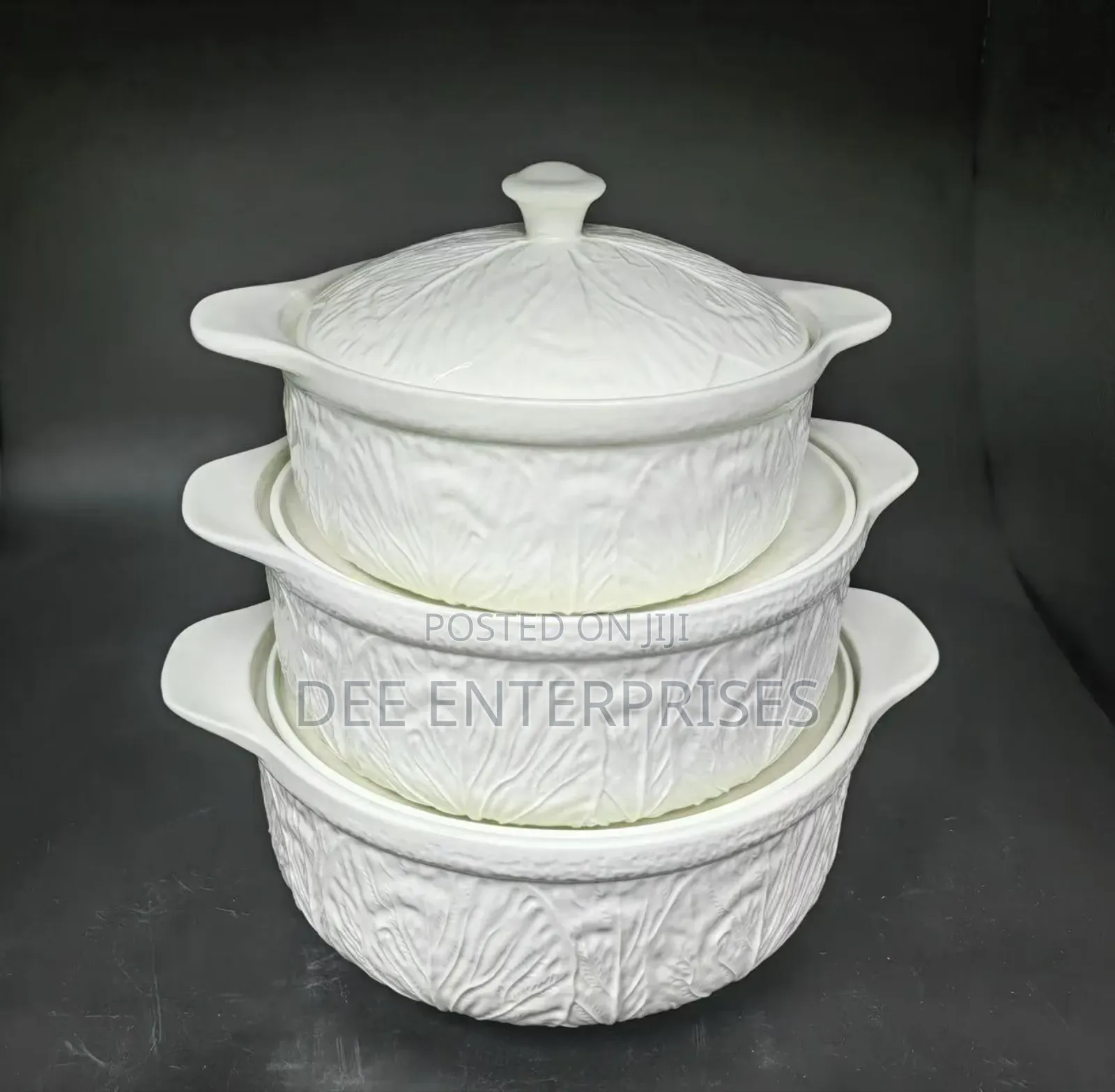 3pcs Set Eceramic Casserole Serving Dish With Cover