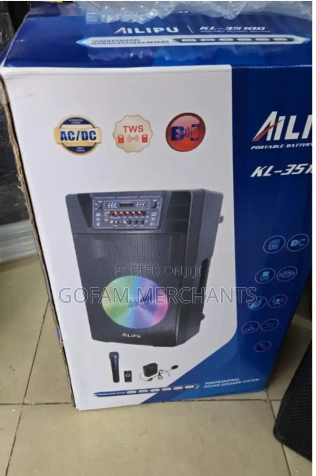 15-Inch Rechargeable Speaker With Led Display Wireless Microphones