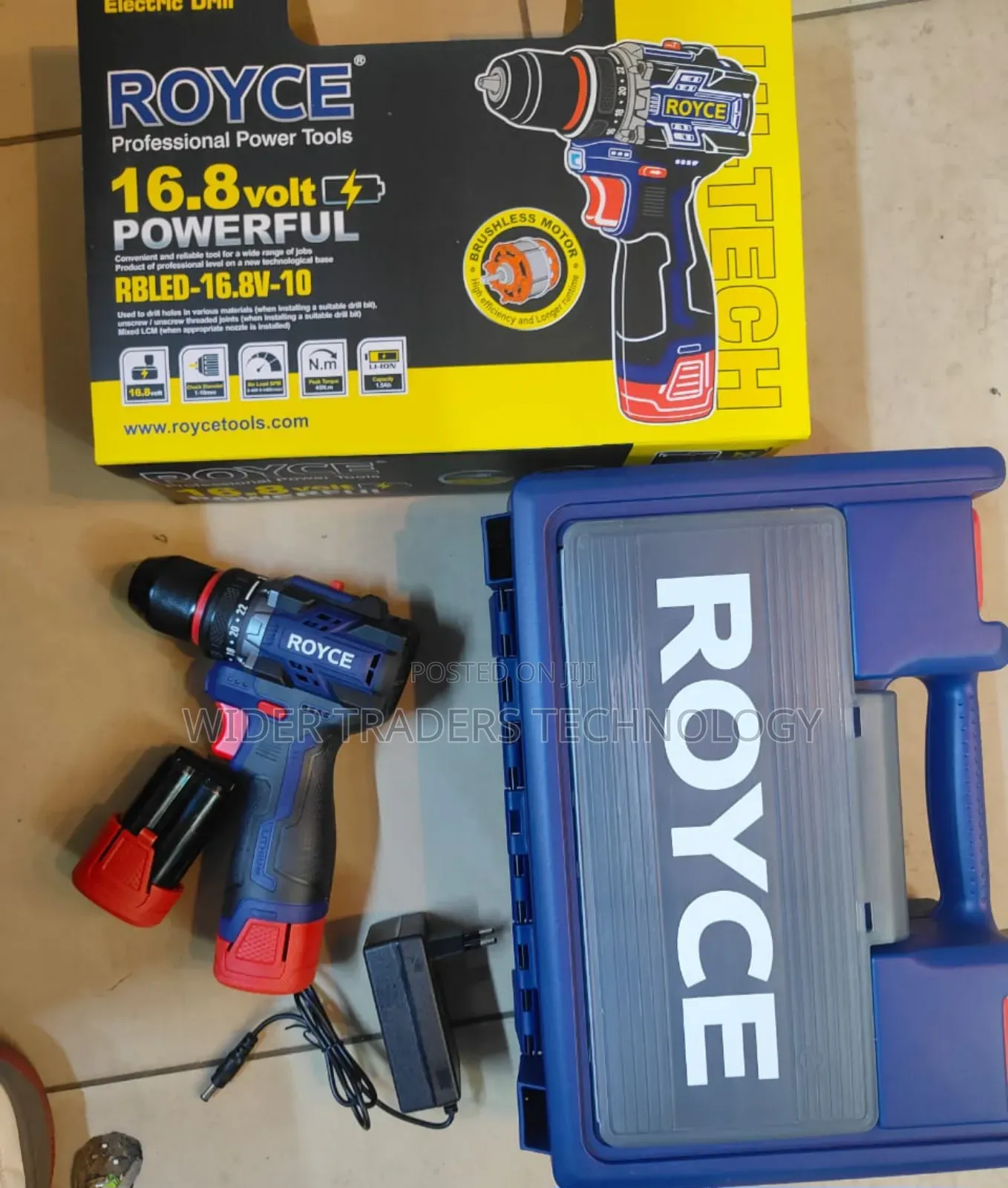 Royce 16.8v Brushless Cordless Drill, Model Rbled-16.8v-10