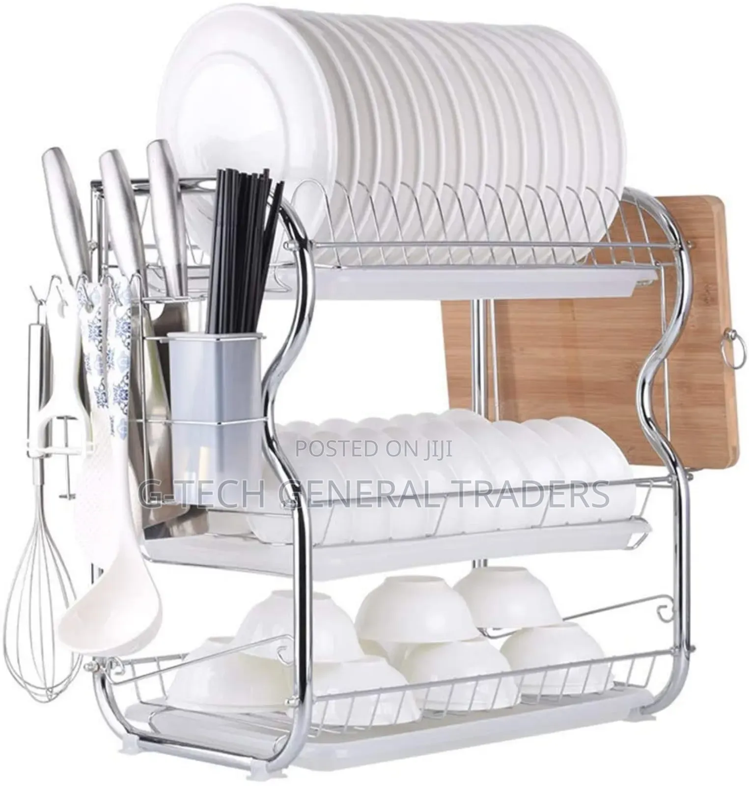 3 Tier Stainless Steel Heavy Gauge Dishrack