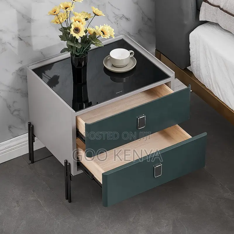 Home Bedside; Bedroom Wooden Bedside Unit With Two Drawers
