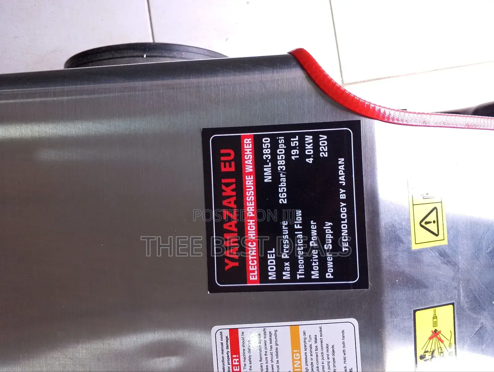 Yamazaki Eu Electric High Pressure Washer Machine 3850psi