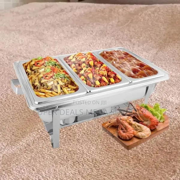 Heavy Duty Triple Tray Stainless Steel Chafing Dish Food Warmer