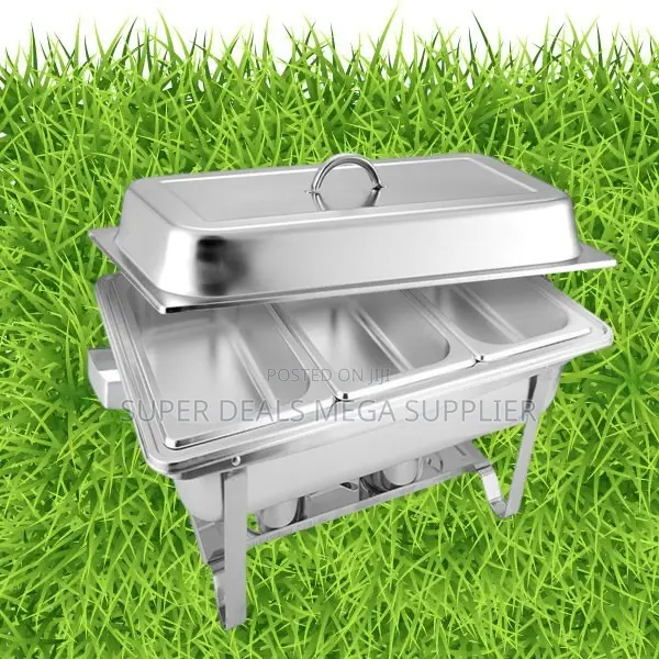 Triple Compartment Chafing Dish Stainless Steel Buffet Food Warmer