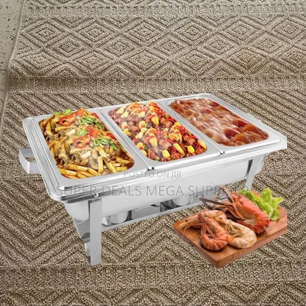 Large Triple Tray Stainless Steel Chafing Dish Buffet Catering Set
