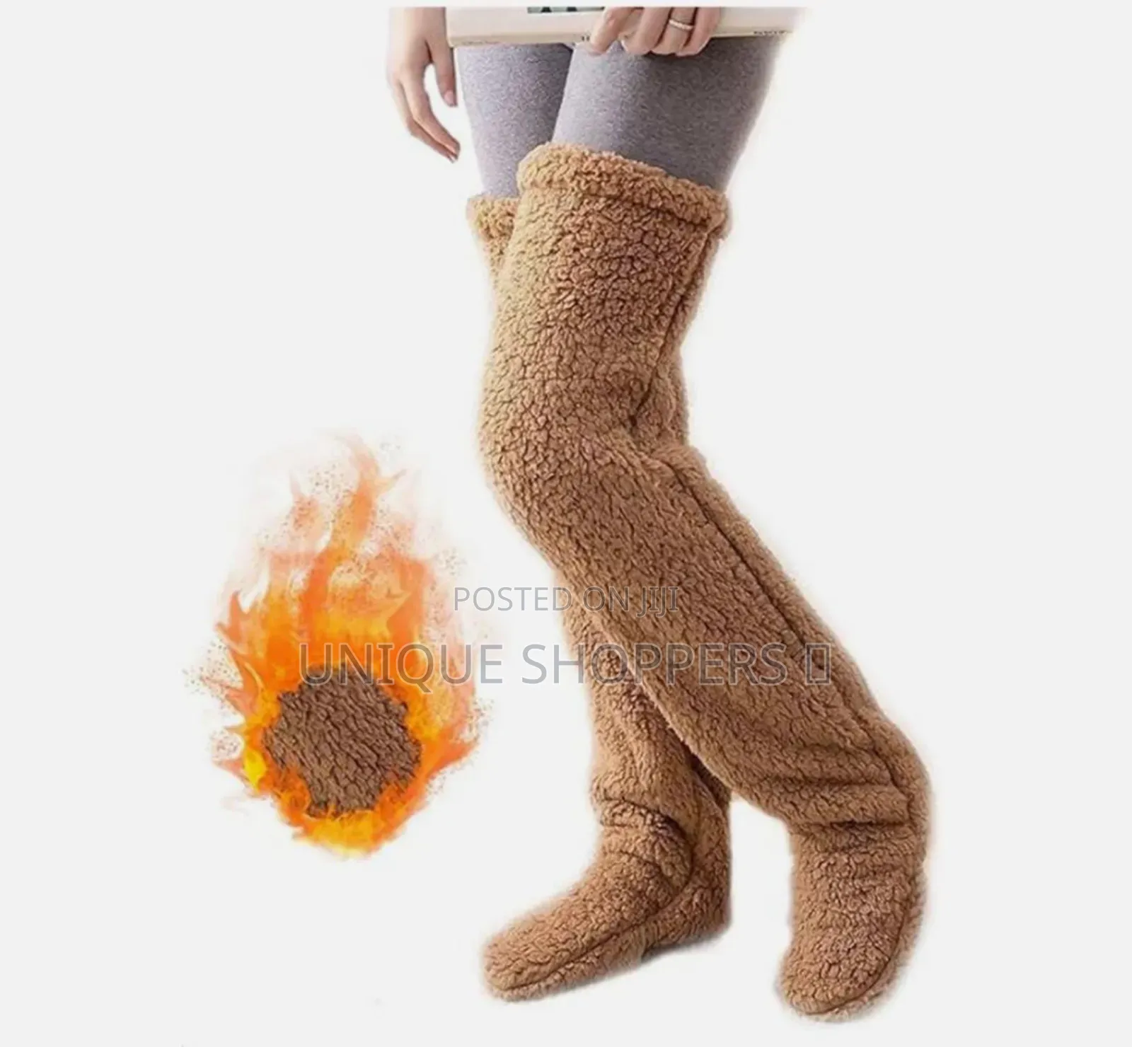 Plush Over the Knee Socks Furry Long Leg Warmersfuzzy Slipper Stocking