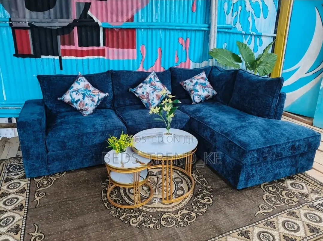 Lovely Blue 6 Seater Sofa Set