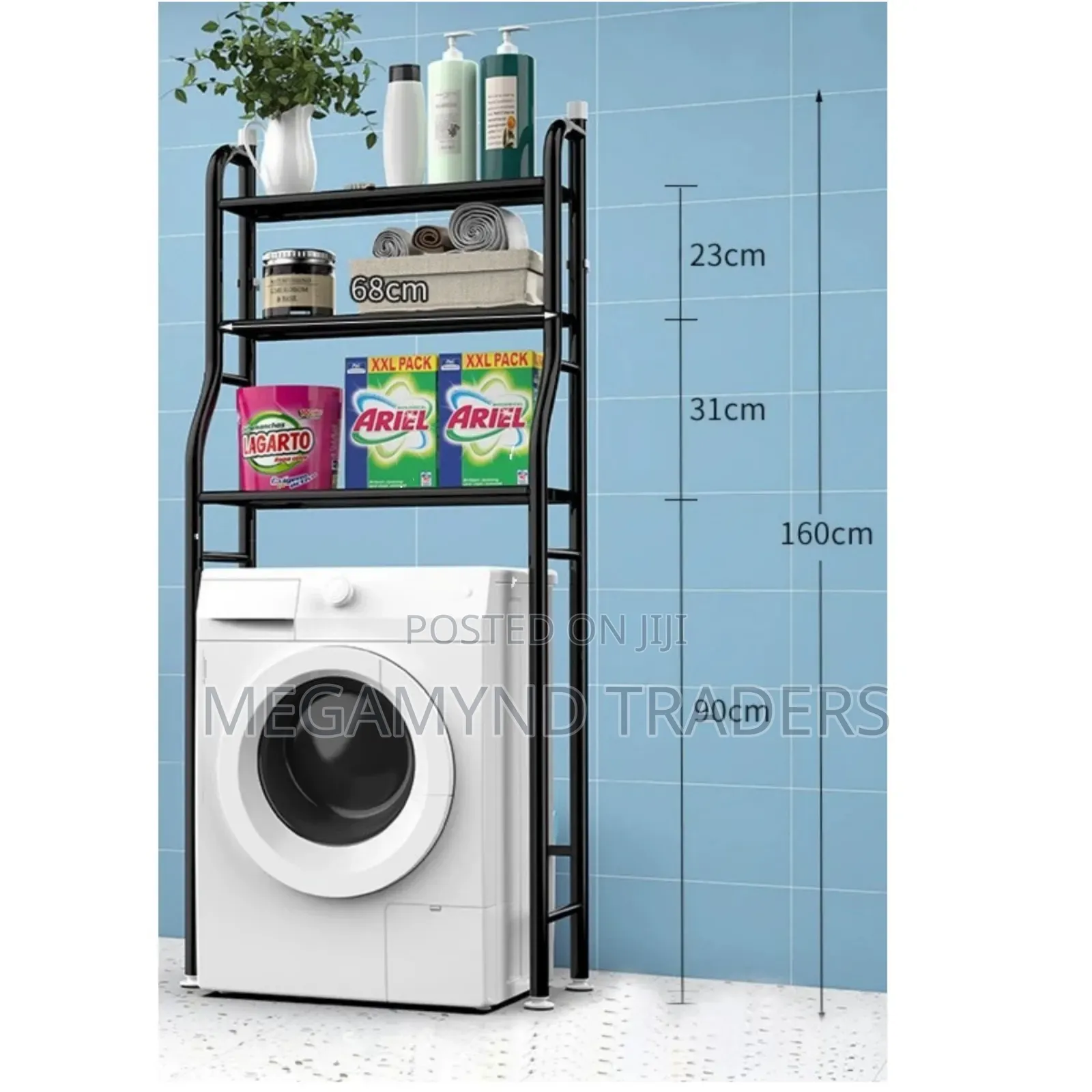 Over the Washing Machine Stand/3 - Tire Laundry Storage Organizer