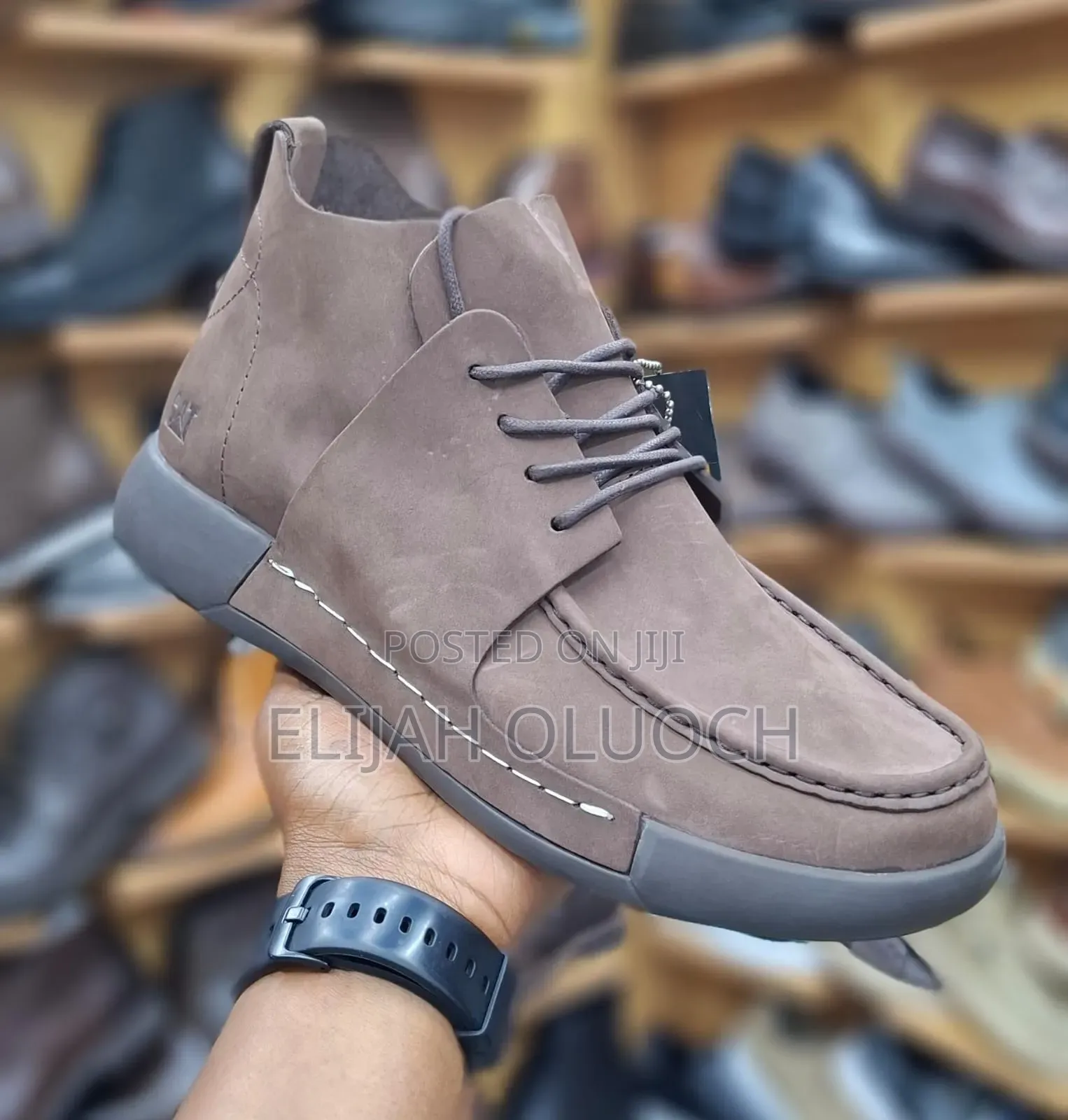 Dark Brown Caterpillar Leather Casual