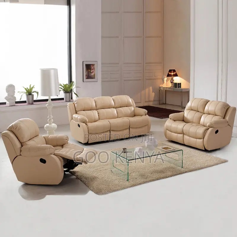 Home Sofa; Modern Leather Reclining Sectional Sofa for Living Room