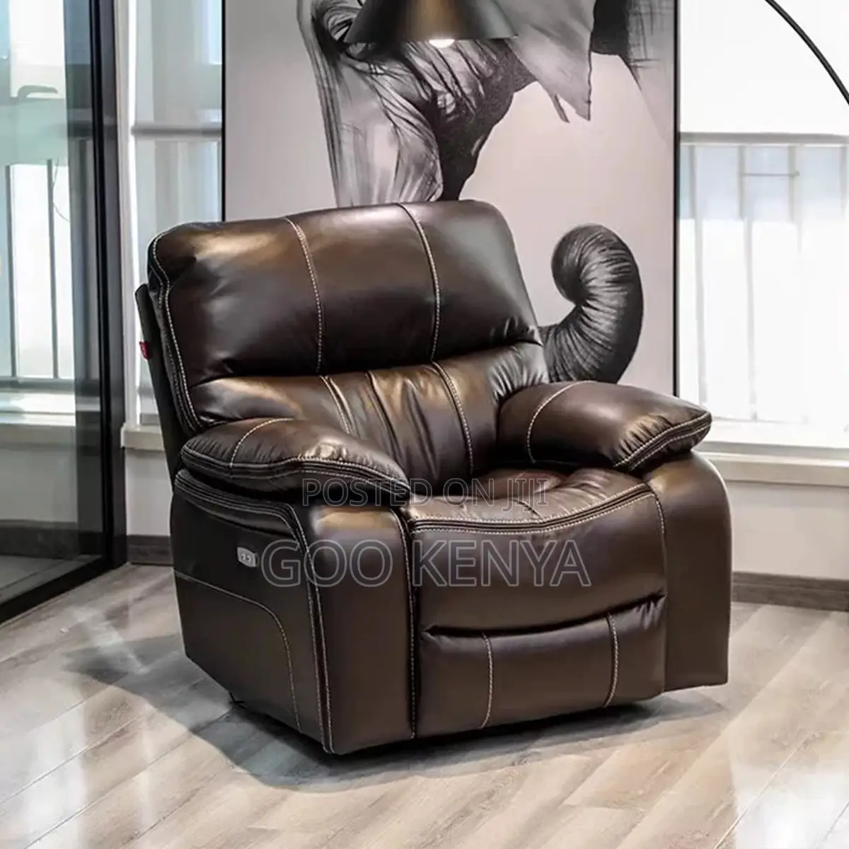 Home Sofa; 1-Seater Leather Reclining Sofa Chair