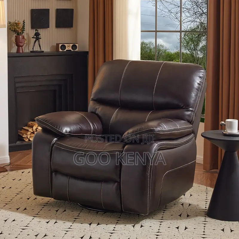 Home Sofa; 1-Seater Leather Reclining Sofa Chair