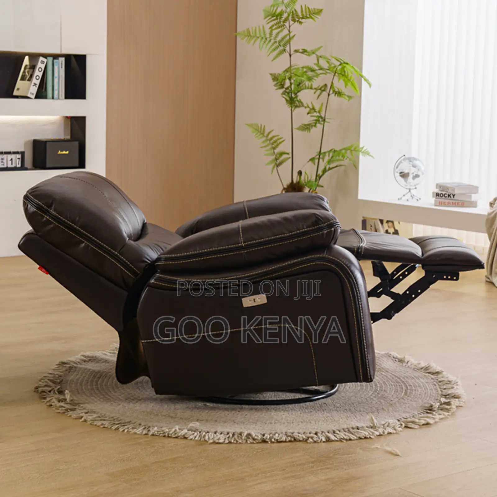 Home Sofa; 1-Seater Leather Reclining Sofa Chair