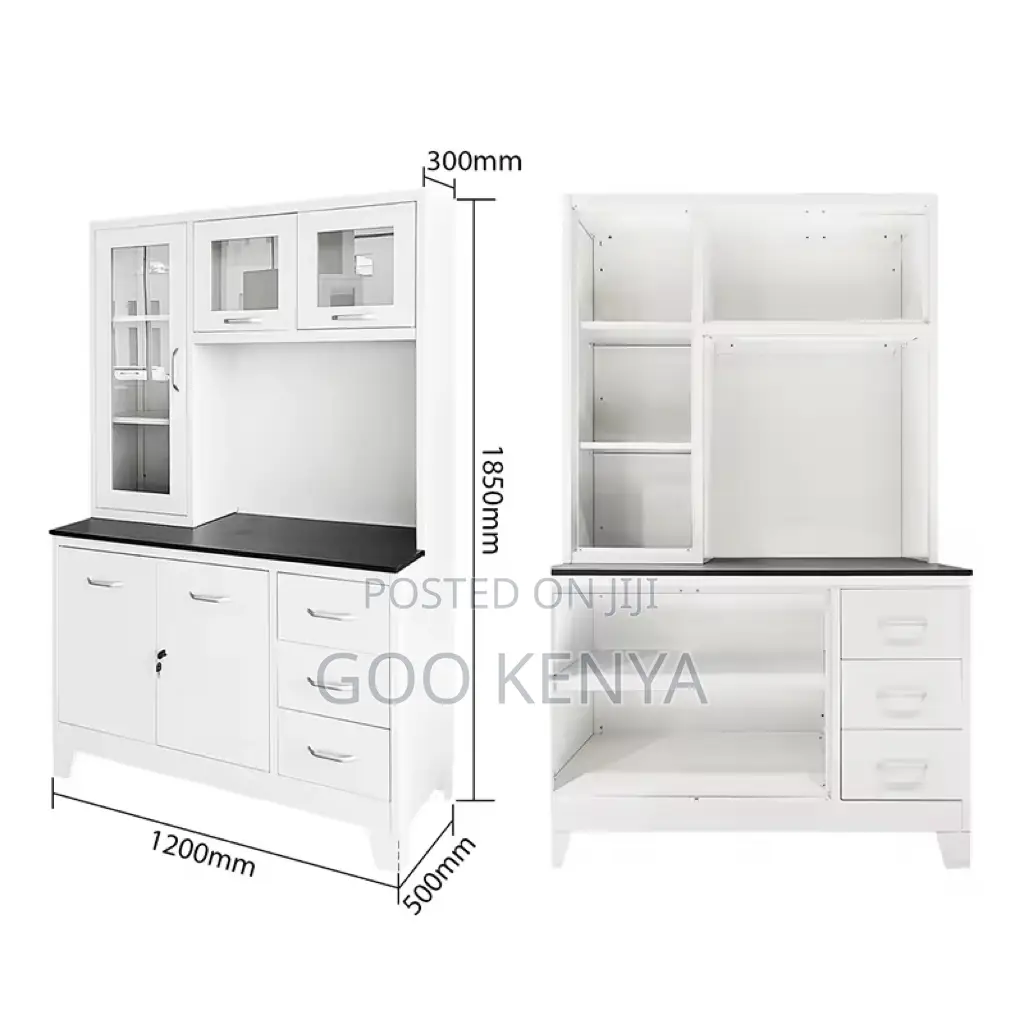 Home Cabinet; Wooden MDF Kitchen Cabinet With Glass Showcases