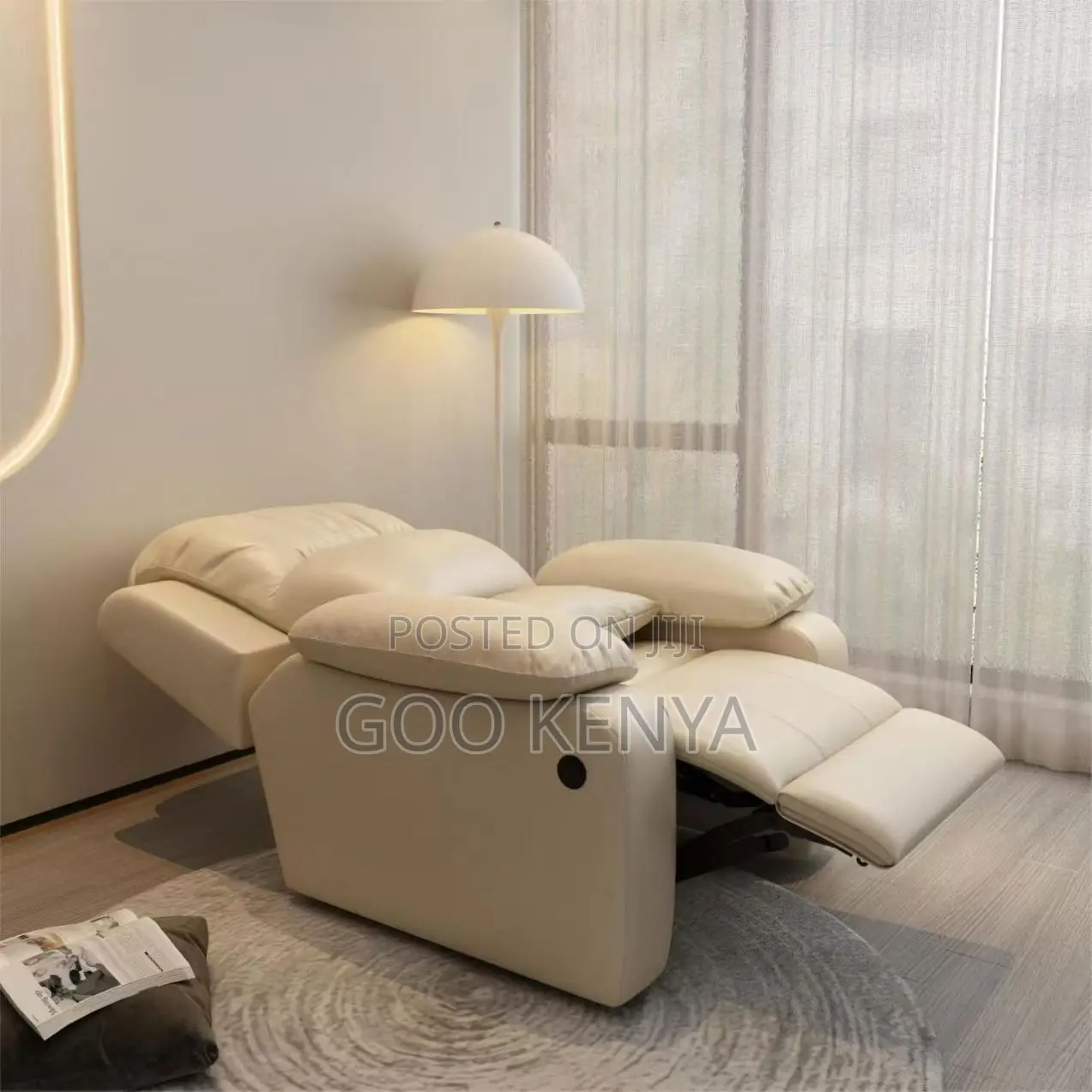 Home Sofa; Modern Single Person Classic Leather Reclining Lounger