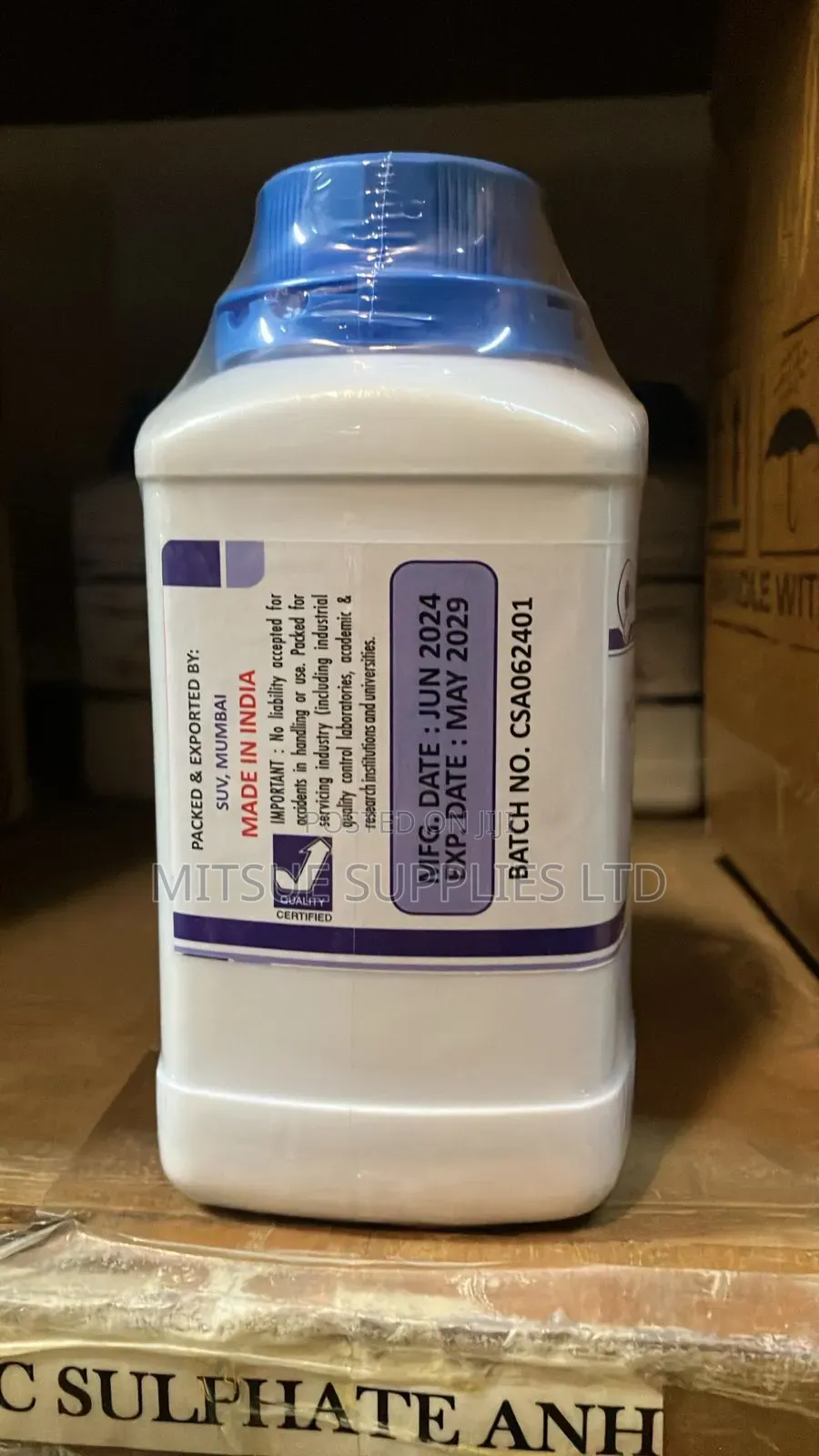 Cupric (Copper) Sulphate Anhydrous 500g For Lab And General Use