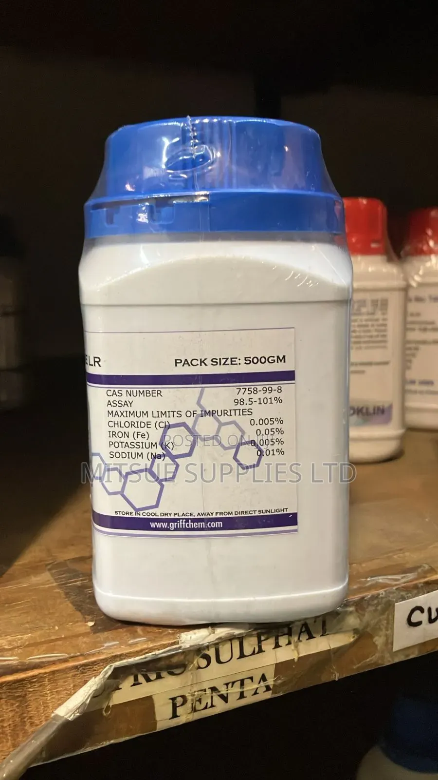 Copper (Cupric) Sulphate  Pentahydate 500g Griffchem