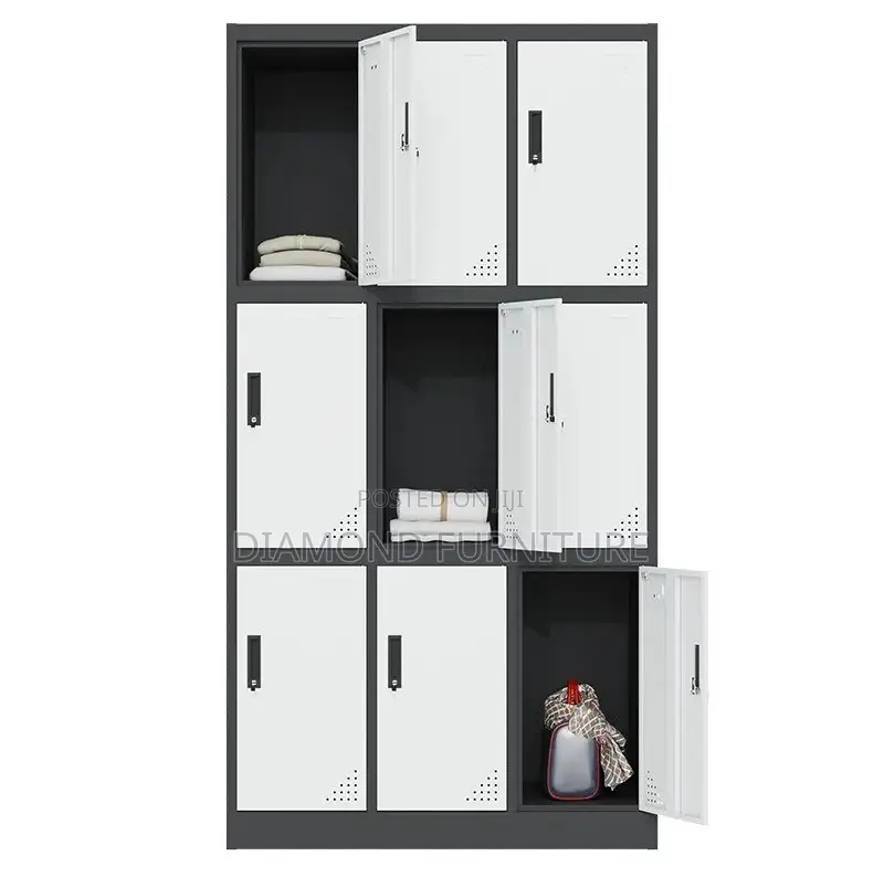 Office Furniture; Nine Locker Steel {Office Storage Cabinet}
