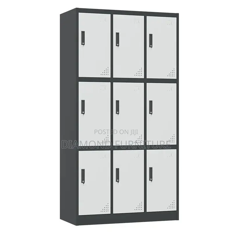 Office Furniture; Nine Locker Steel {Office Storage Cabinet}