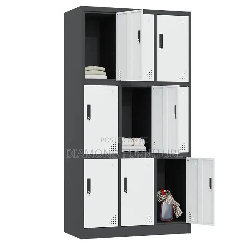 Office Furniture; Nine Locker Steel {Office Storage Cabinet}
