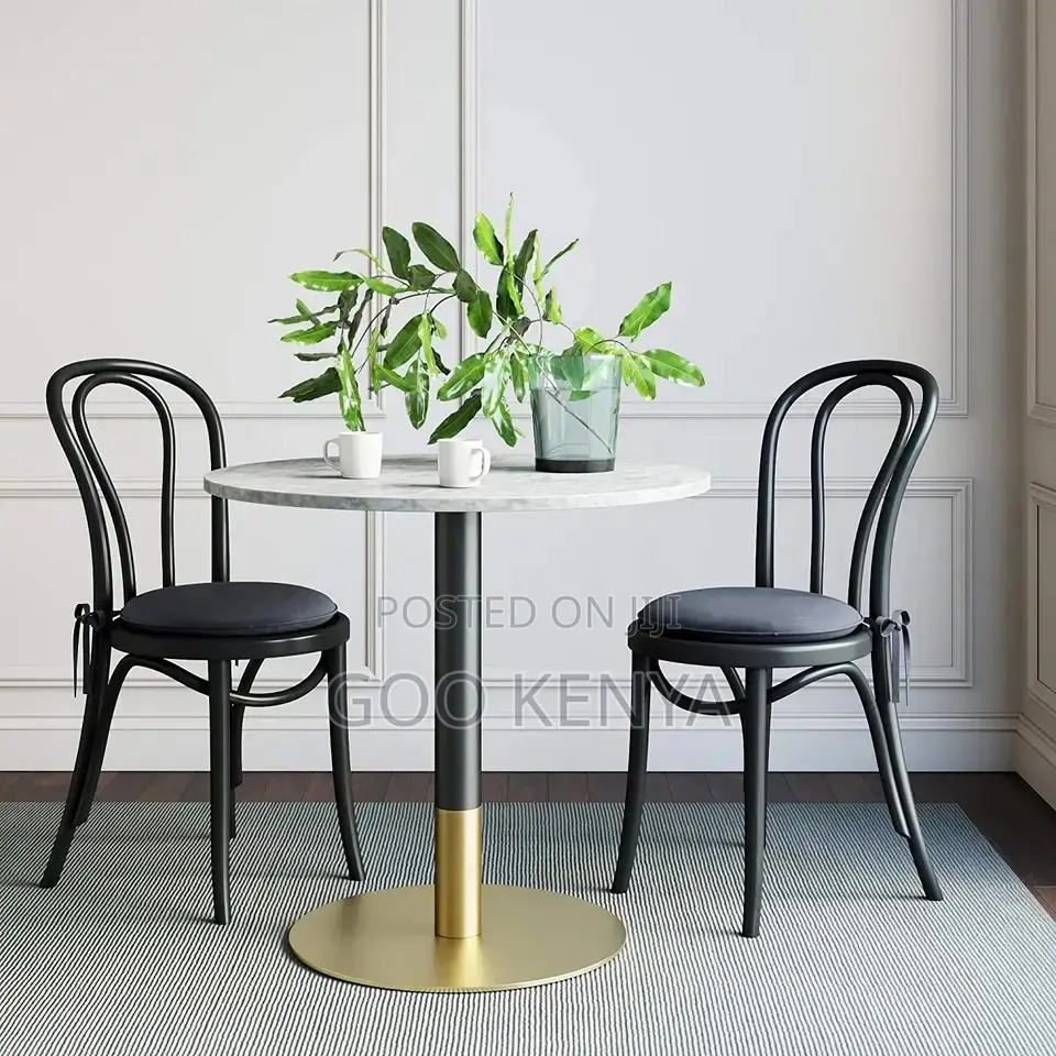 Home Coffee Table;Minimalist Marble-Top Coffee Table in Gold Finish
