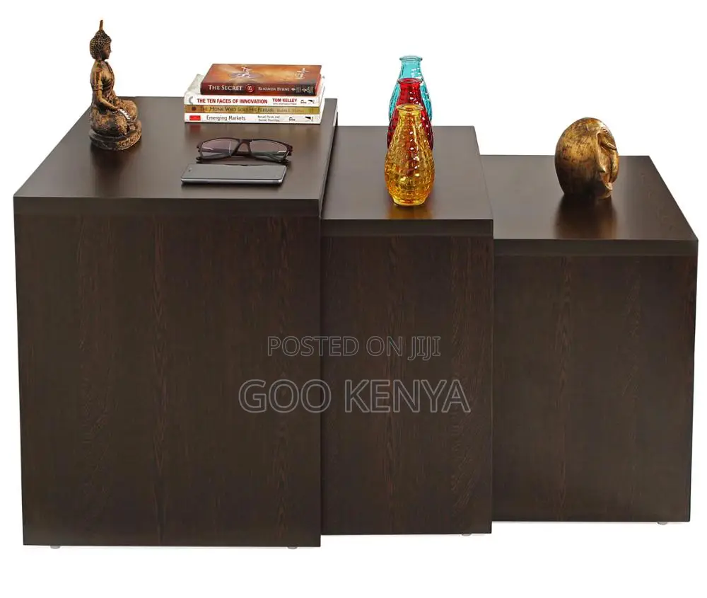 Home Coffee Table; Modern Square Wooden Nesting Coffee Table Set