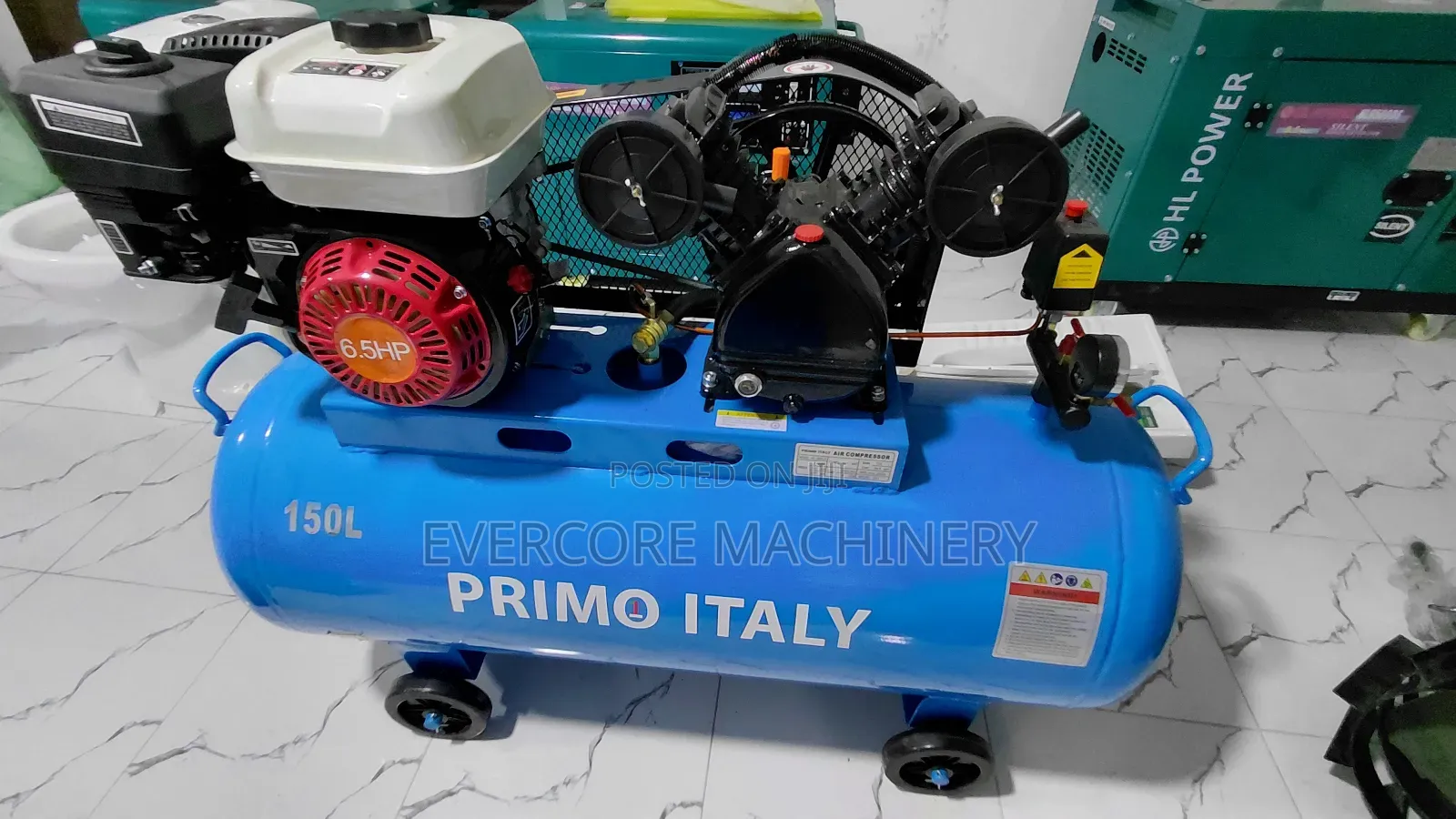 Primo Italy Air Compressor 150l Petrol Powered.