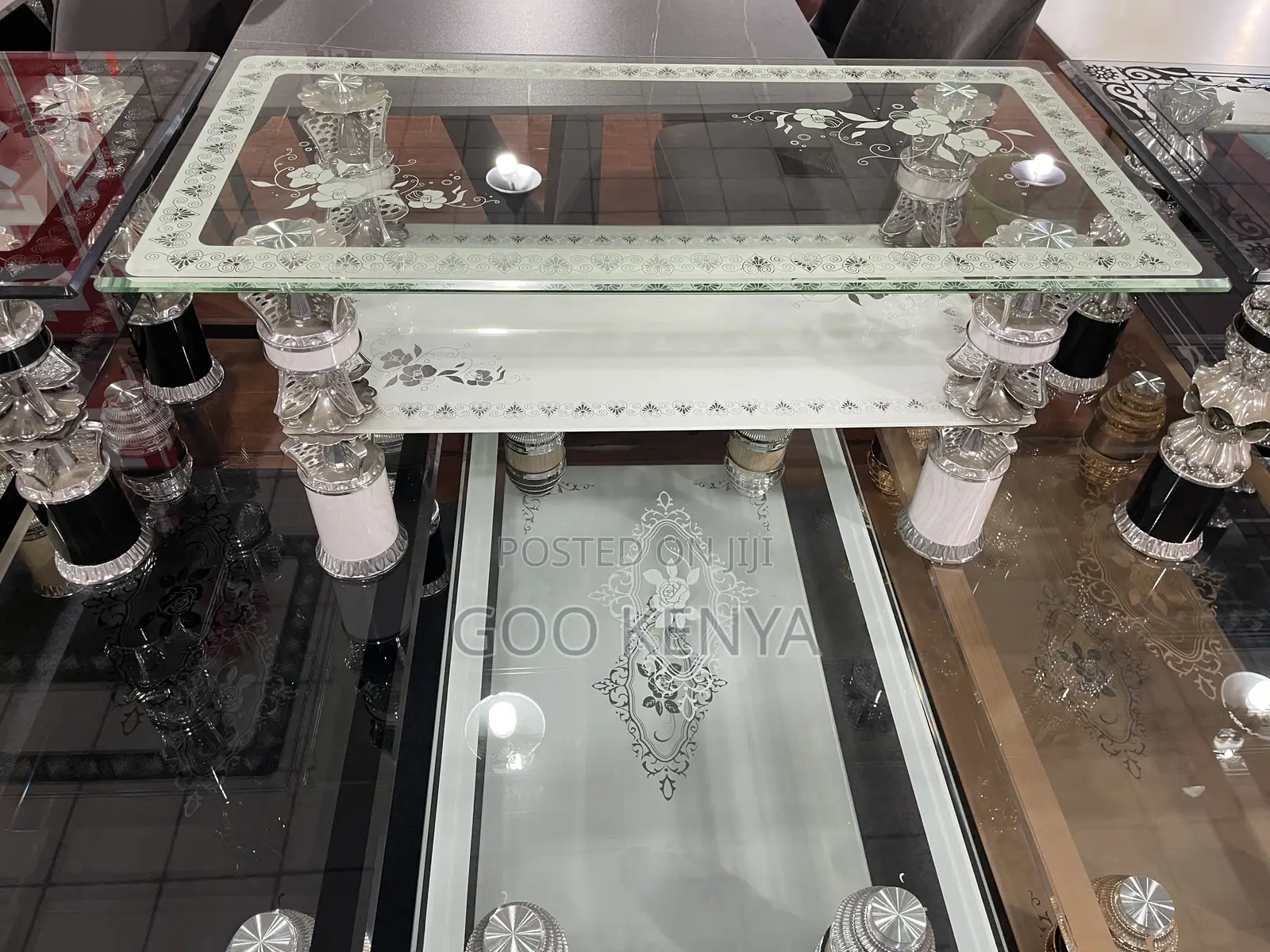 Home Table; Elegant Glass Top Coffee Table for Living Room