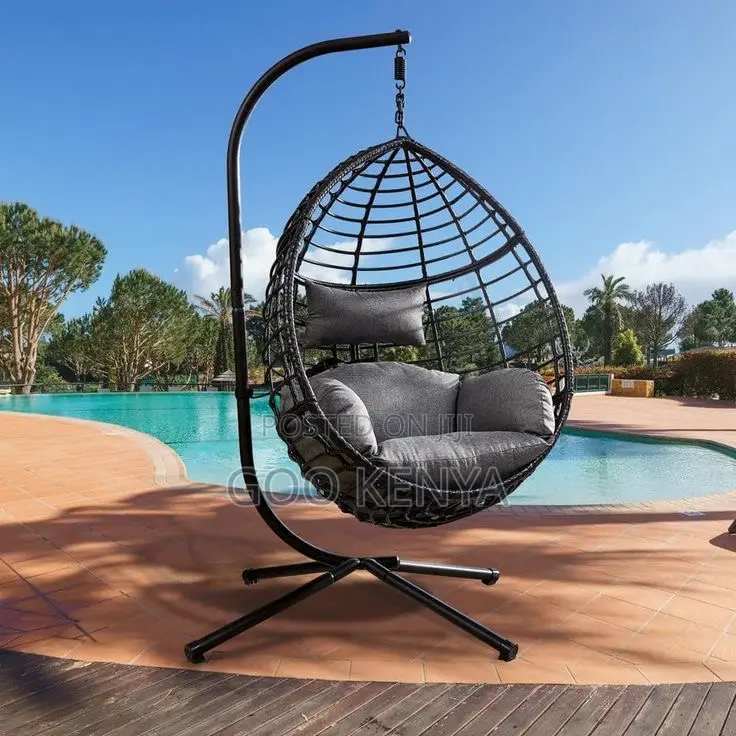 Outdoor Furniture; Garden Swing Hammock Chair With Fabric Padding