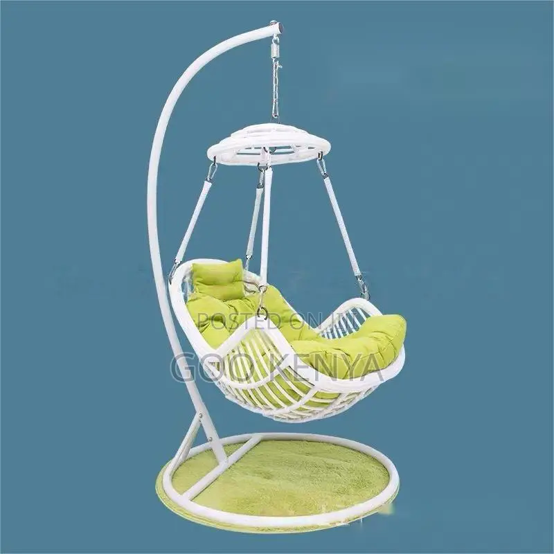 Home Outdoor Chair; Balcony Hammock Chair With Stand and Cushions